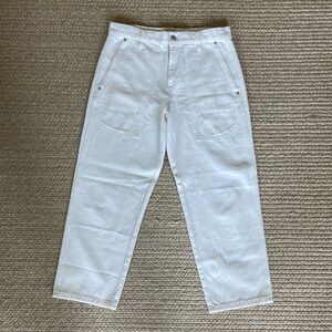 NWT J.Crew white cropped patch pocket straight leg cropped pants 🤍